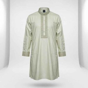 Lemon Fancy Cotton Panjabi